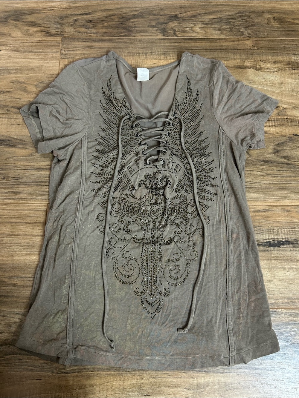 y2k grunge lace up top